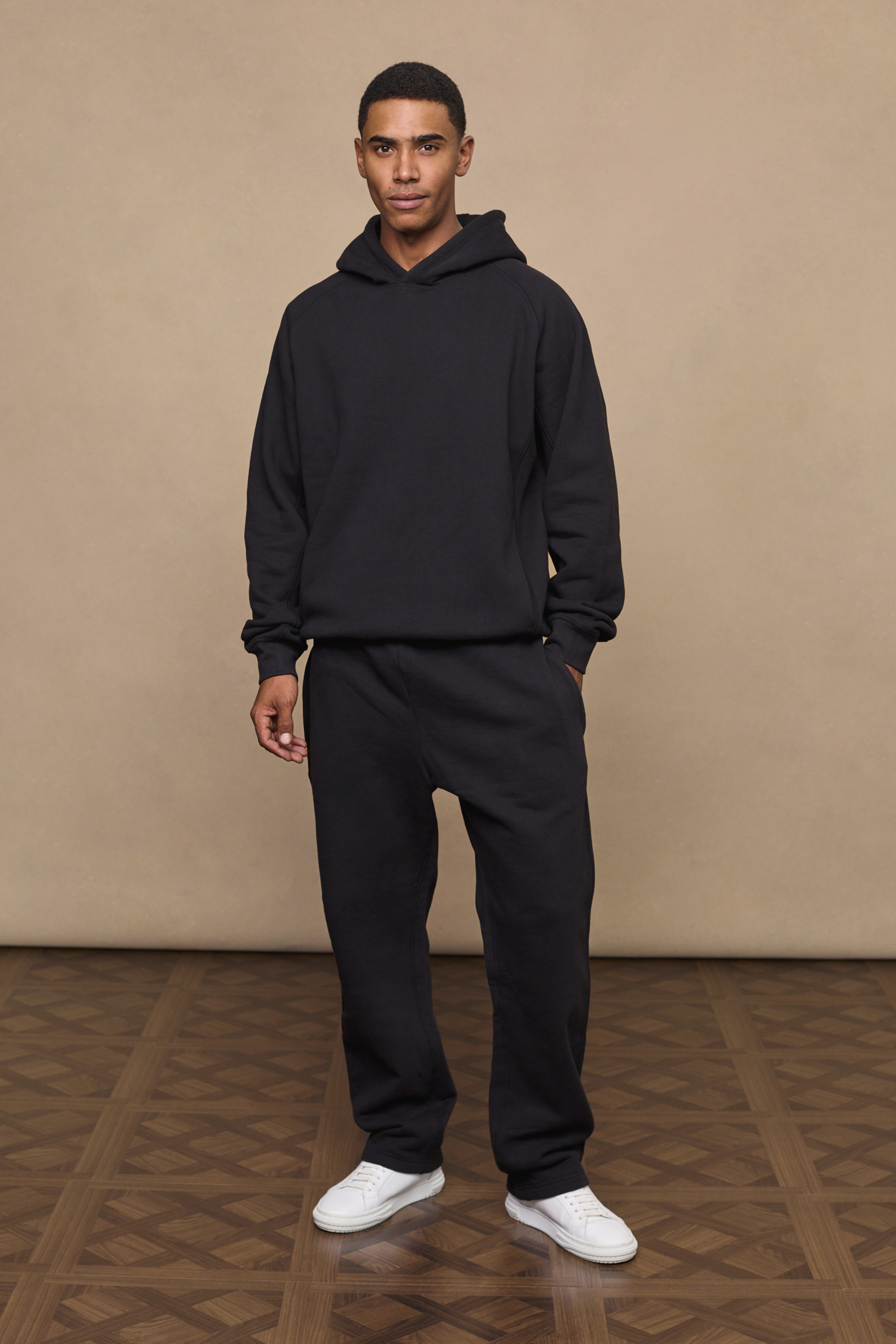 Axel Joggingbukser Mænd med Lige Ben - Sort Fleecefor og Justerbar Talje 2