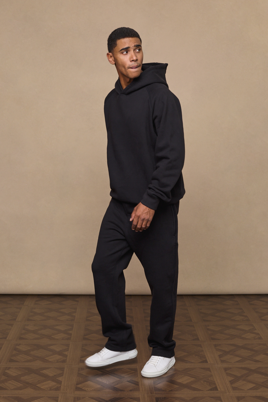 Axel Joggingbukser Mænd med Lige Ben - Sort Fleecefor og Justerbar Talje 3