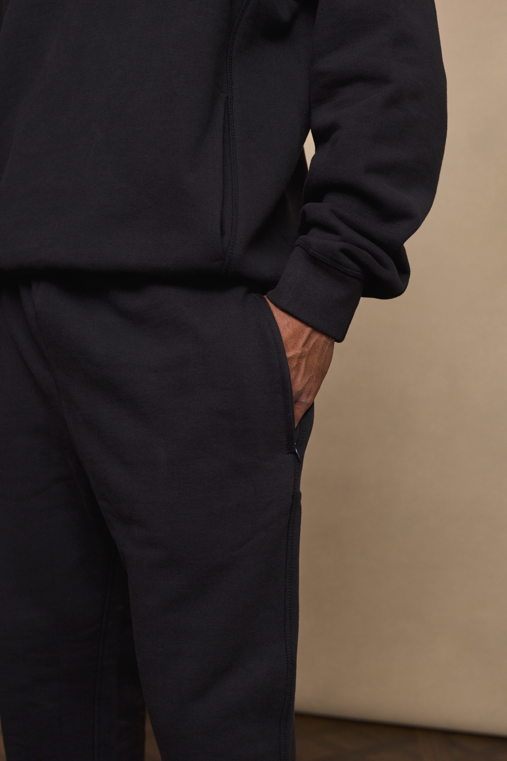 Axel Joggingbukser Mænd med Lige Ben - Sort Fleecefor og Justerbar Talje 6