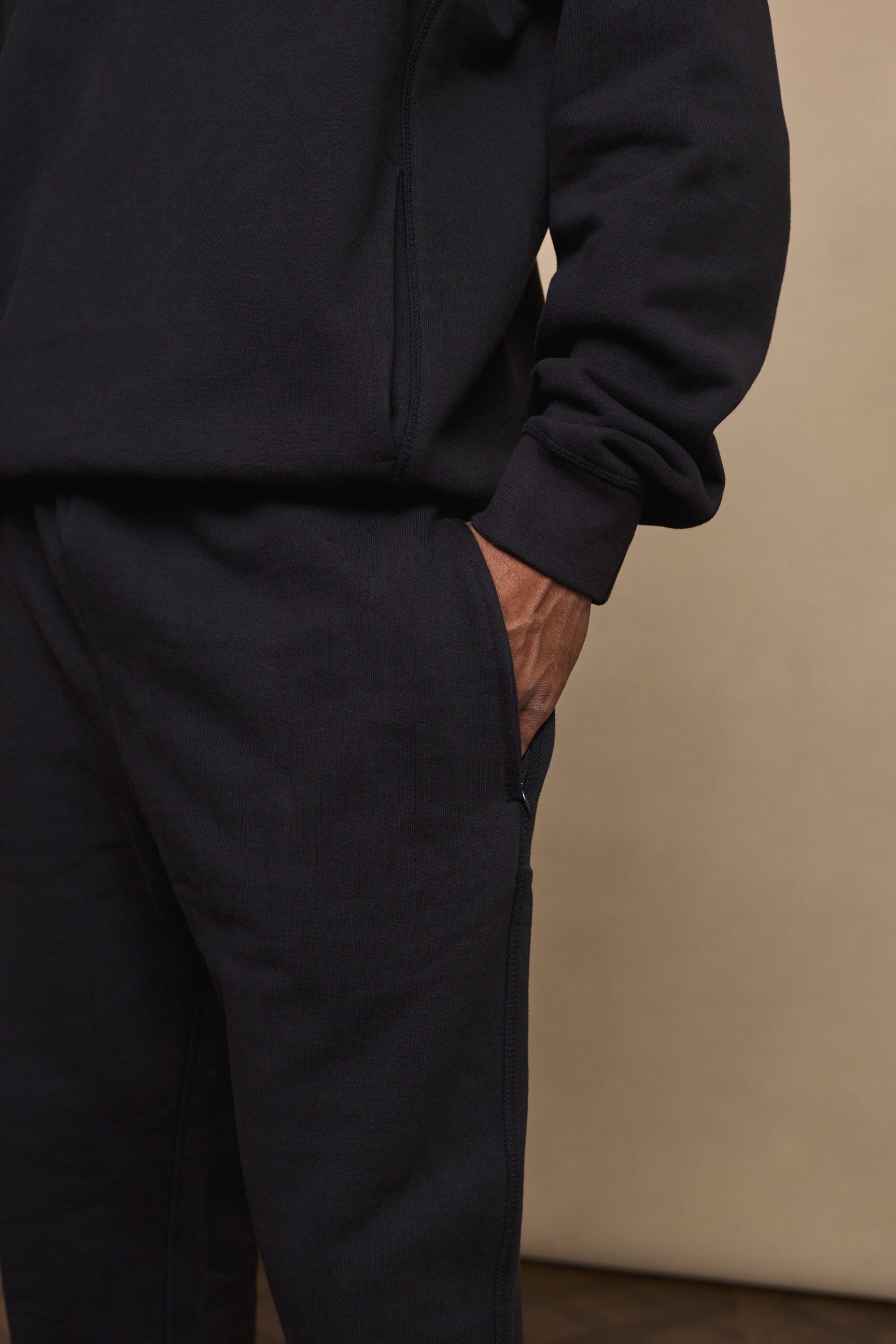 Axel Joggingbukser Mænd med Lige Ben - Sort Fleecefor og Justerbar Talje 6