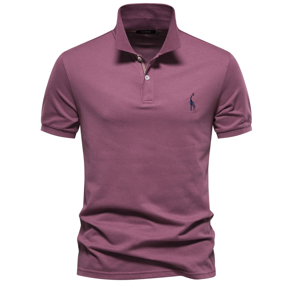 Kortærmet Poloshirt til Mænd med Broderet Logo og Knaplukning i 100% Bomuld 0