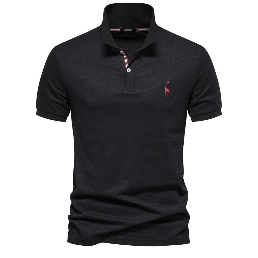 Kortærmet Poloshirt til Mænd med Broderet Logo og Knaplukning i 100% Bomuld 1