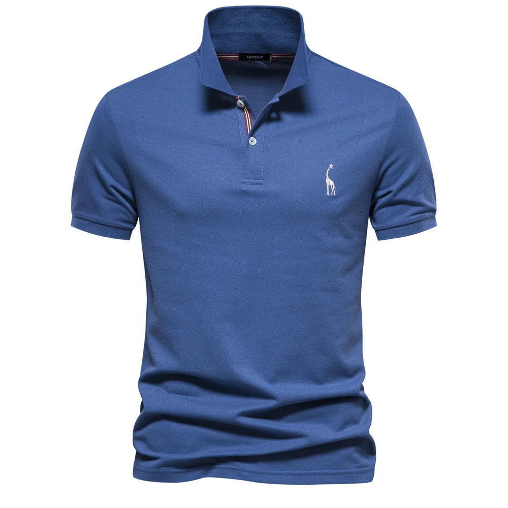 Kortærmet Poloshirt til Mænd med Broderet Logo og Knaplukning i 100% Bomuld 3