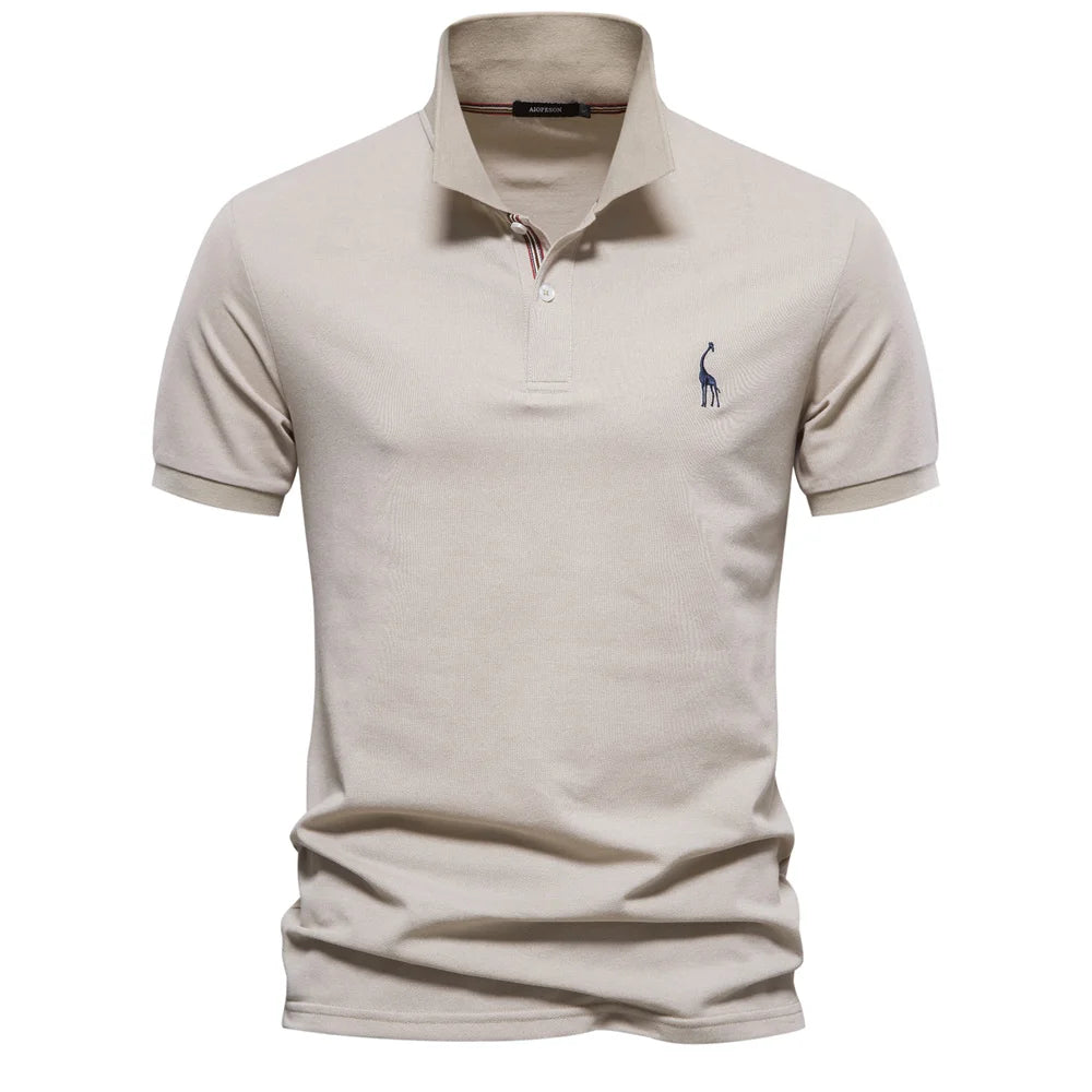 Kortærmet Poloshirt til Mænd med Broderet Logo og Knaplukning i 100% Bomuld 4