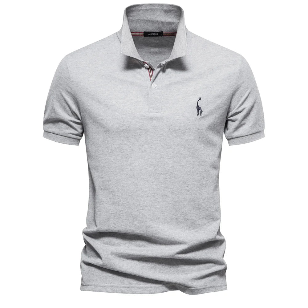 Kortærmet Poloshirt til Mænd med Broderet Logo og Knaplukning i 100% Bomuld 5