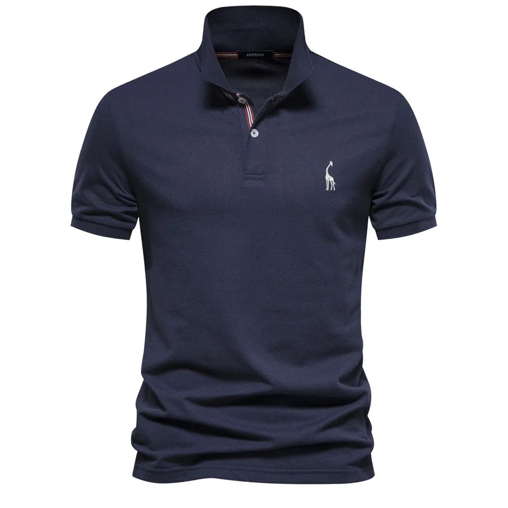 Kortærmet Poloshirt til Mænd med Broderet Logo og Knaplukning i 100% Bomuld 6