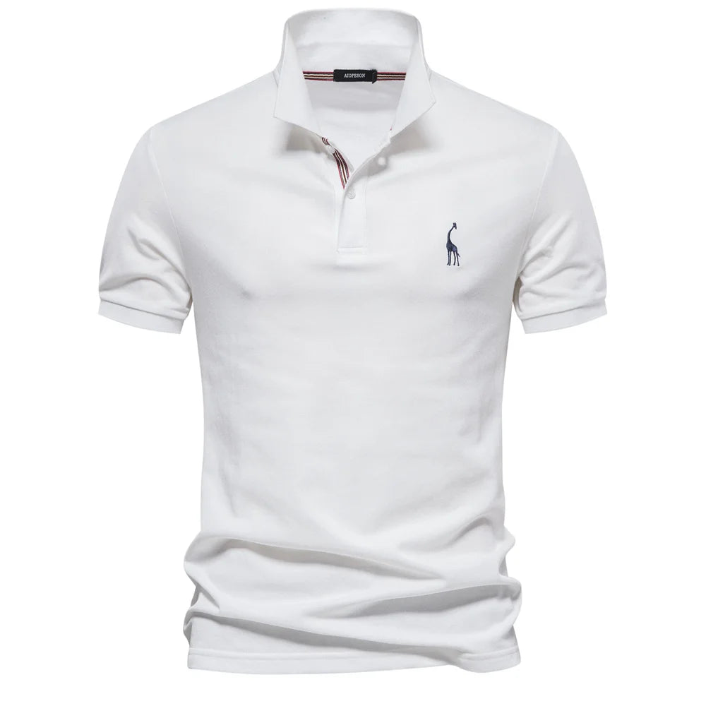 Kortærmet Poloshirt til Mænd med Broderet Logo og Knaplukning i 100% Bomuld 7