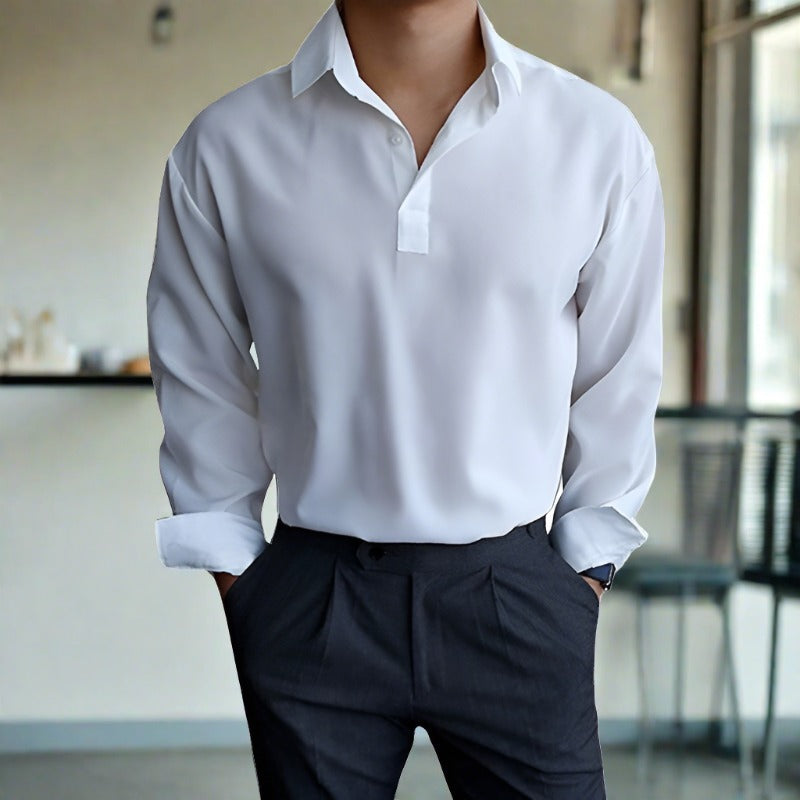 Samir | Langærmet Polo Shirt til Mænd i Casual Stil med Komfortabelt Materiale 4