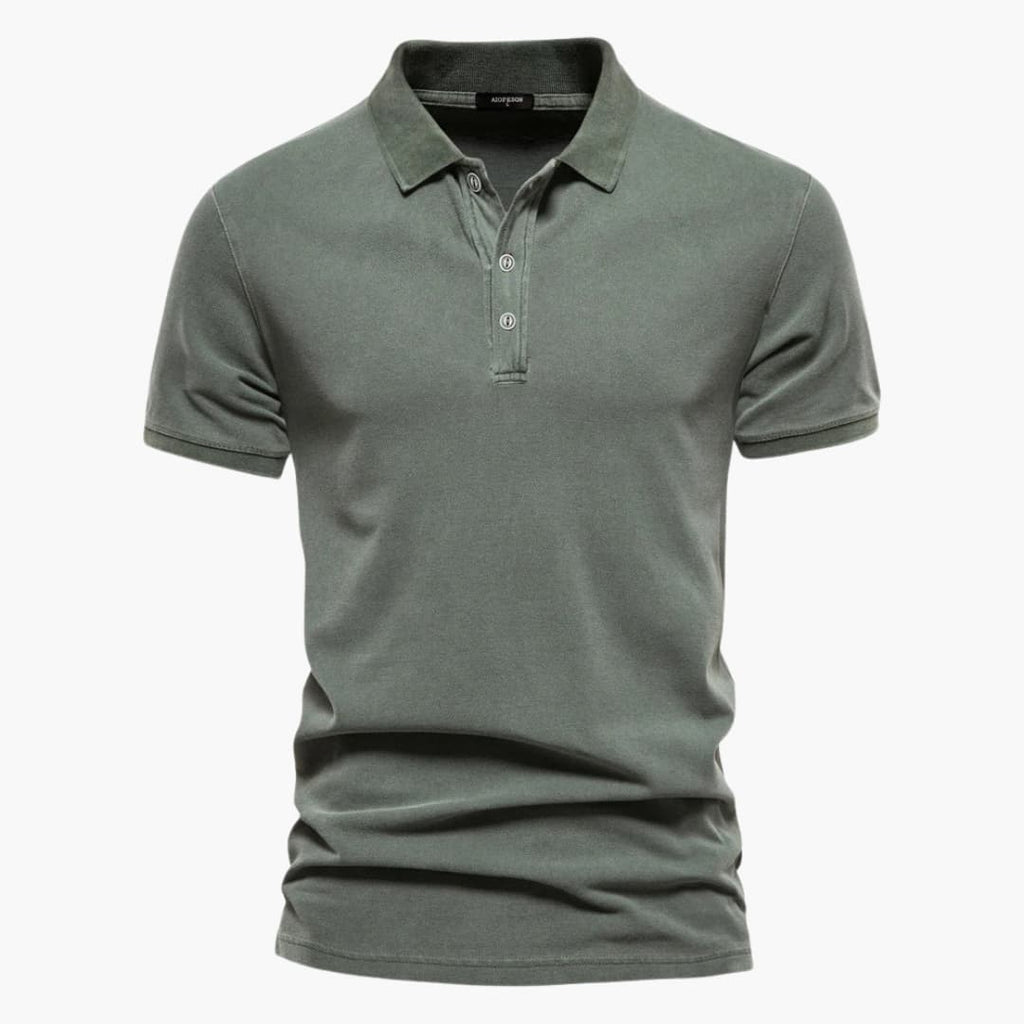 Slim Fit Polo Shirt Til Mænd Med Knaplukning - Korte Ærmer I 100% Bomuld 0