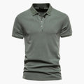 Slim Fit Polo Shirt Til Mænd Med Knaplukning - Korte Ærmer I 100% Bomuld 0