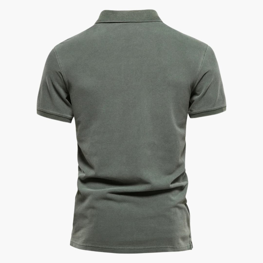 Slim Fit Polo Shirt Til Mænd Med Knaplukning - Korte Ærmer I 100% Bomuld 1