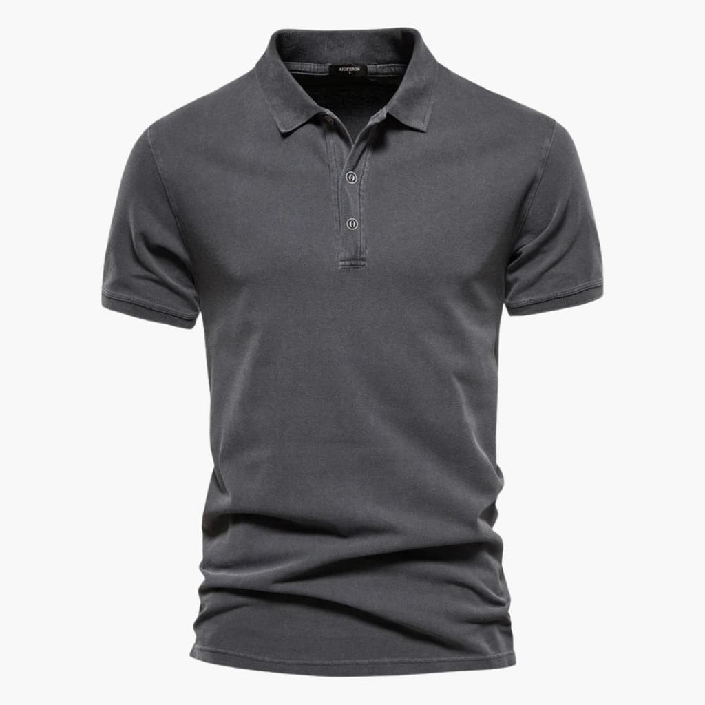 Slim Fit Polo Shirt Til Mænd Med Knaplukning - Korte Ærmer I 100% Bomuld 3