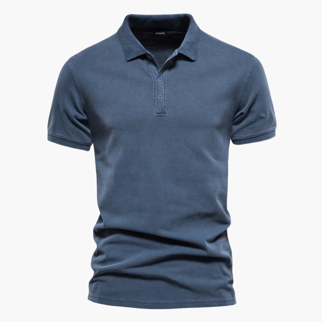 Slim Fit Polo Shirt Til Mænd Med Knaplukning - Korte Ærmer I 100% Bomuld 4