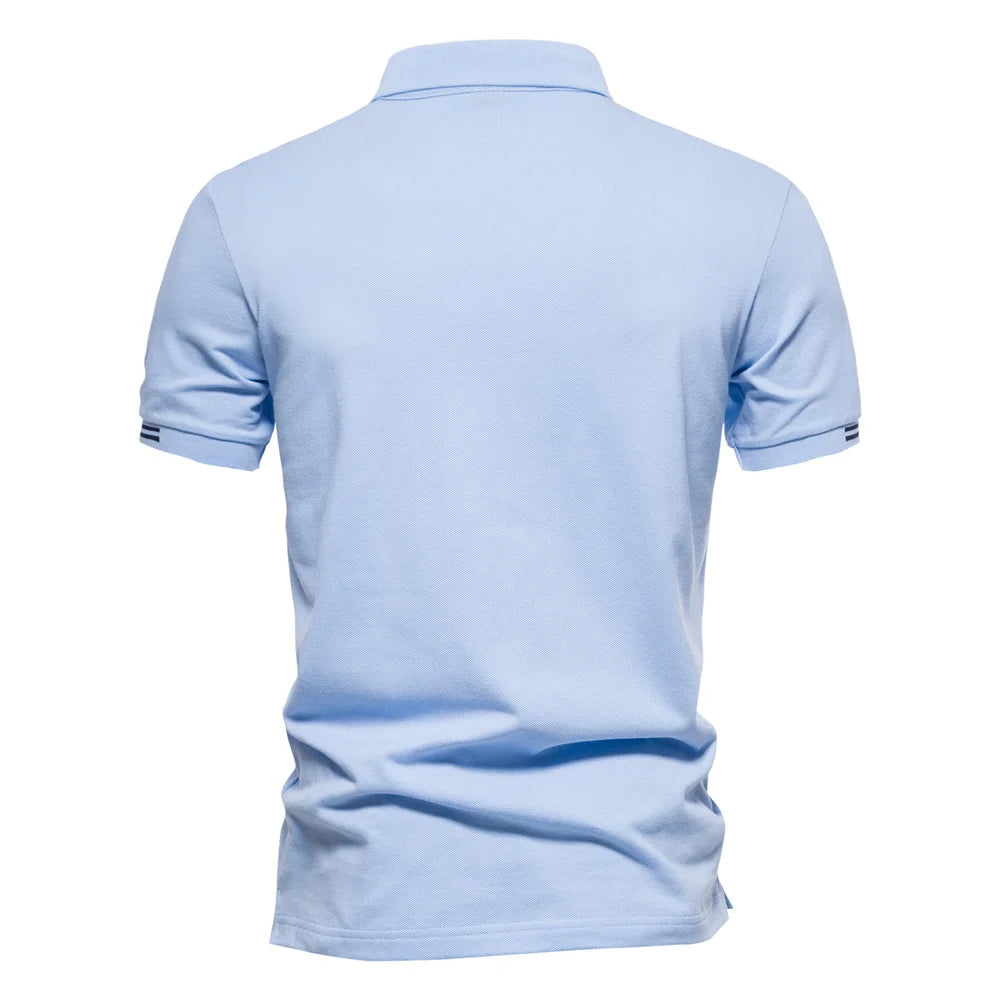 Stribet Polo Shirt Til Mænd Med Korte Ærmer Og Broderet Logo 6